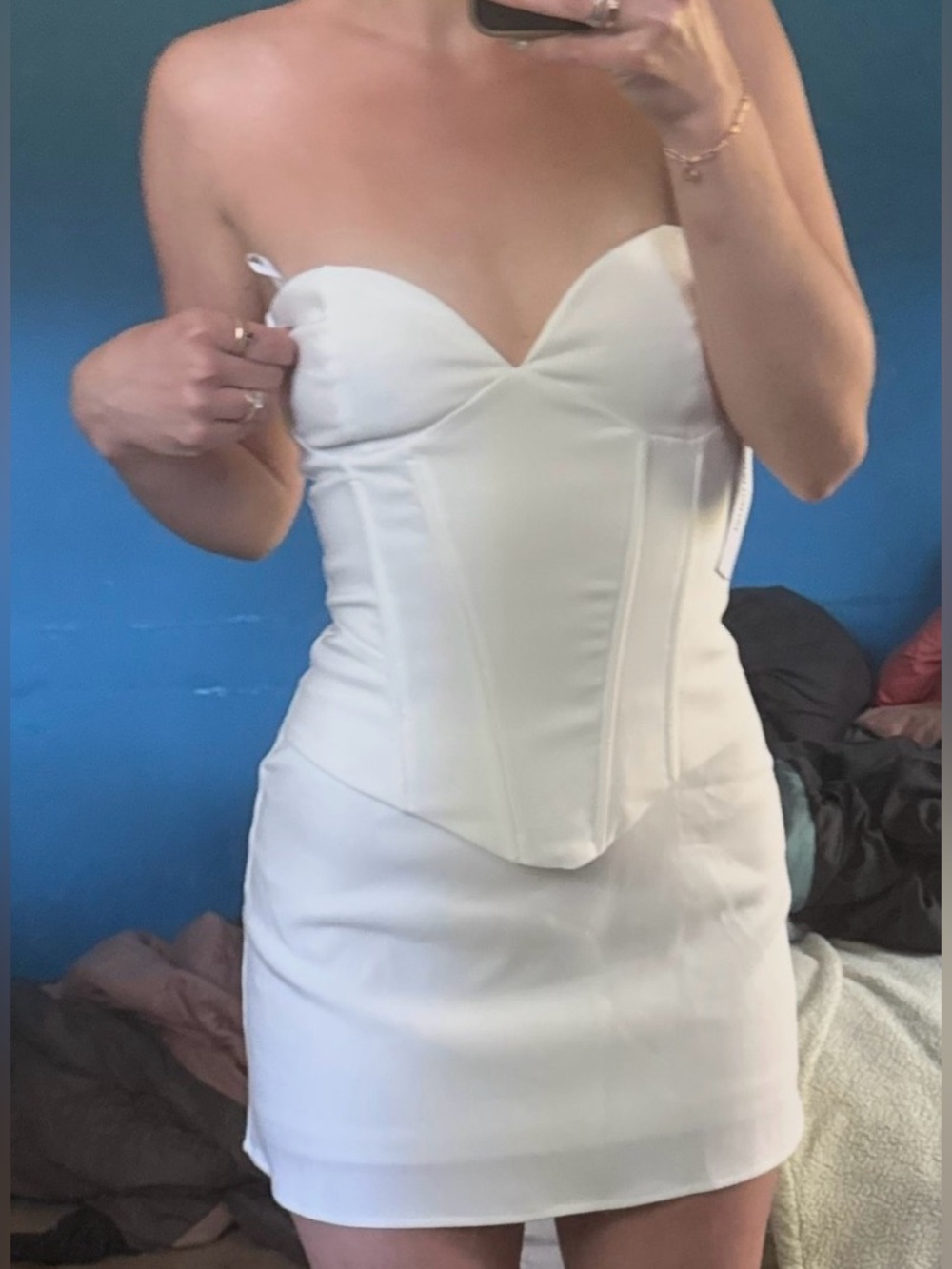 Princess Polly White Strapless Corset Mini Dress